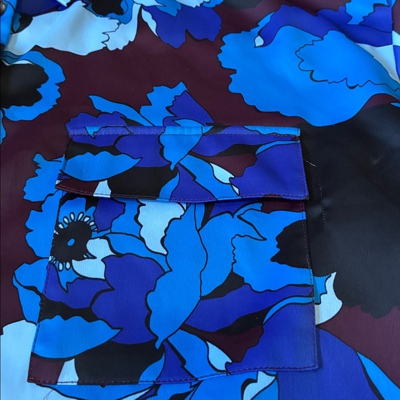 Who What Wear 2 Piece Set Button up & Joggers Blue multi Floral Size L NWT - Picture 5 of 16